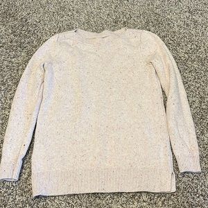 Light pink LOFT sweater with multicolor speckles